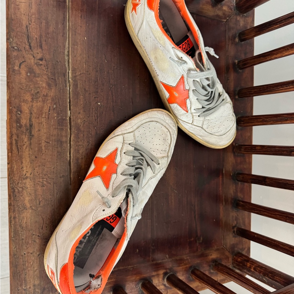 Golden Goose White and Orange Sneakers - Picture 5 of 7